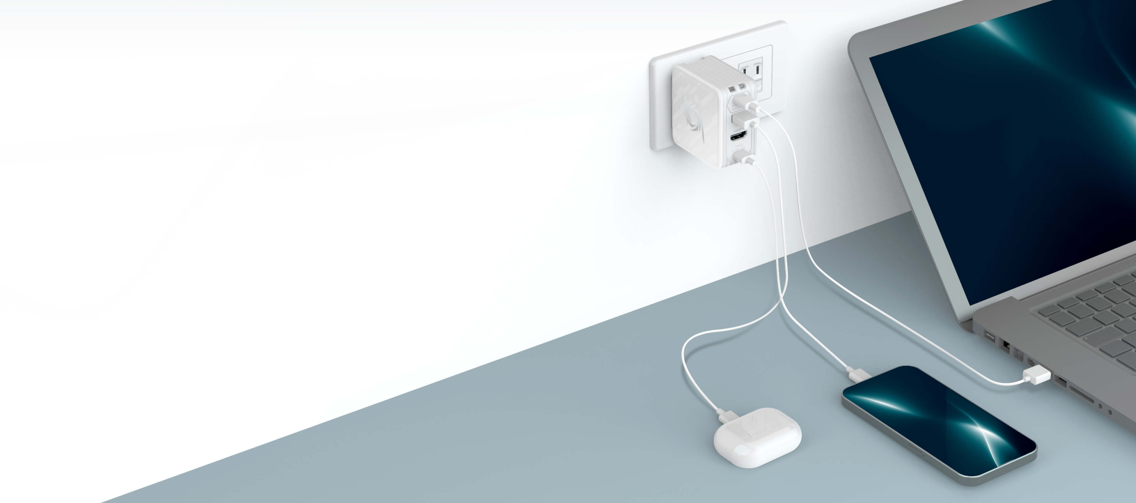 ポケット充電器 GC313 3in1 充電器 大画面モニターへの出力・USBハブ